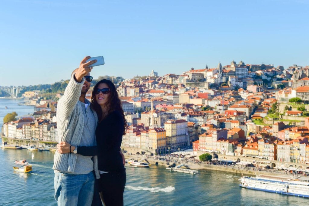 couple taking a selfie in Porto