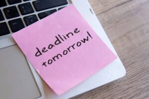 deadline tomorrow post-it note