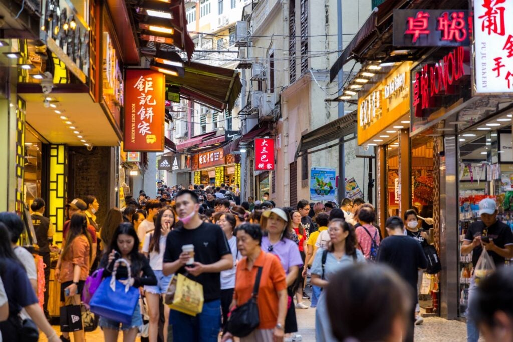 shopping street in macau