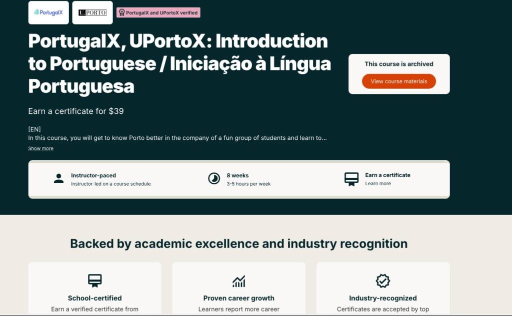 edx porto uni course