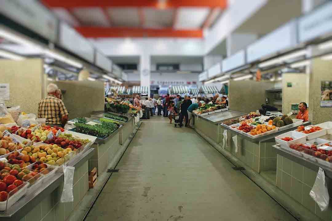 fruit and vegetable section of Portimao market