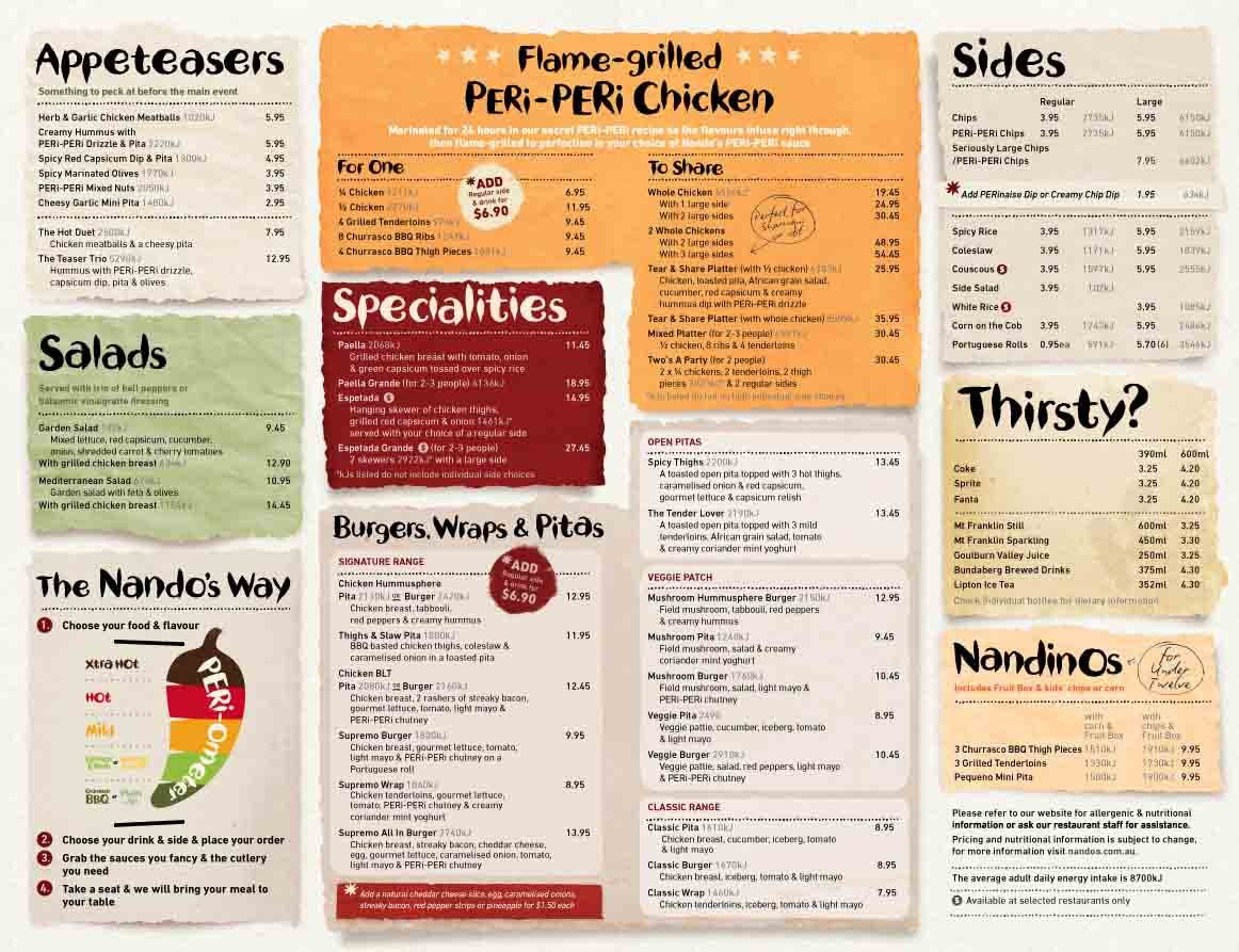 nandos-menu-in-Australia