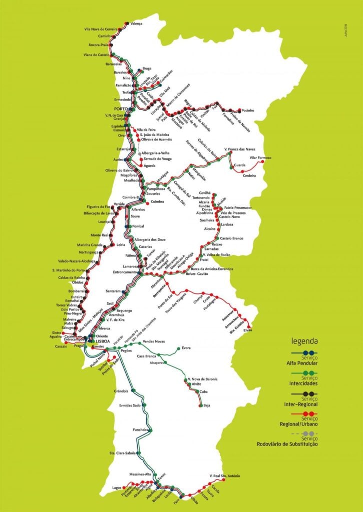 Portugal train network