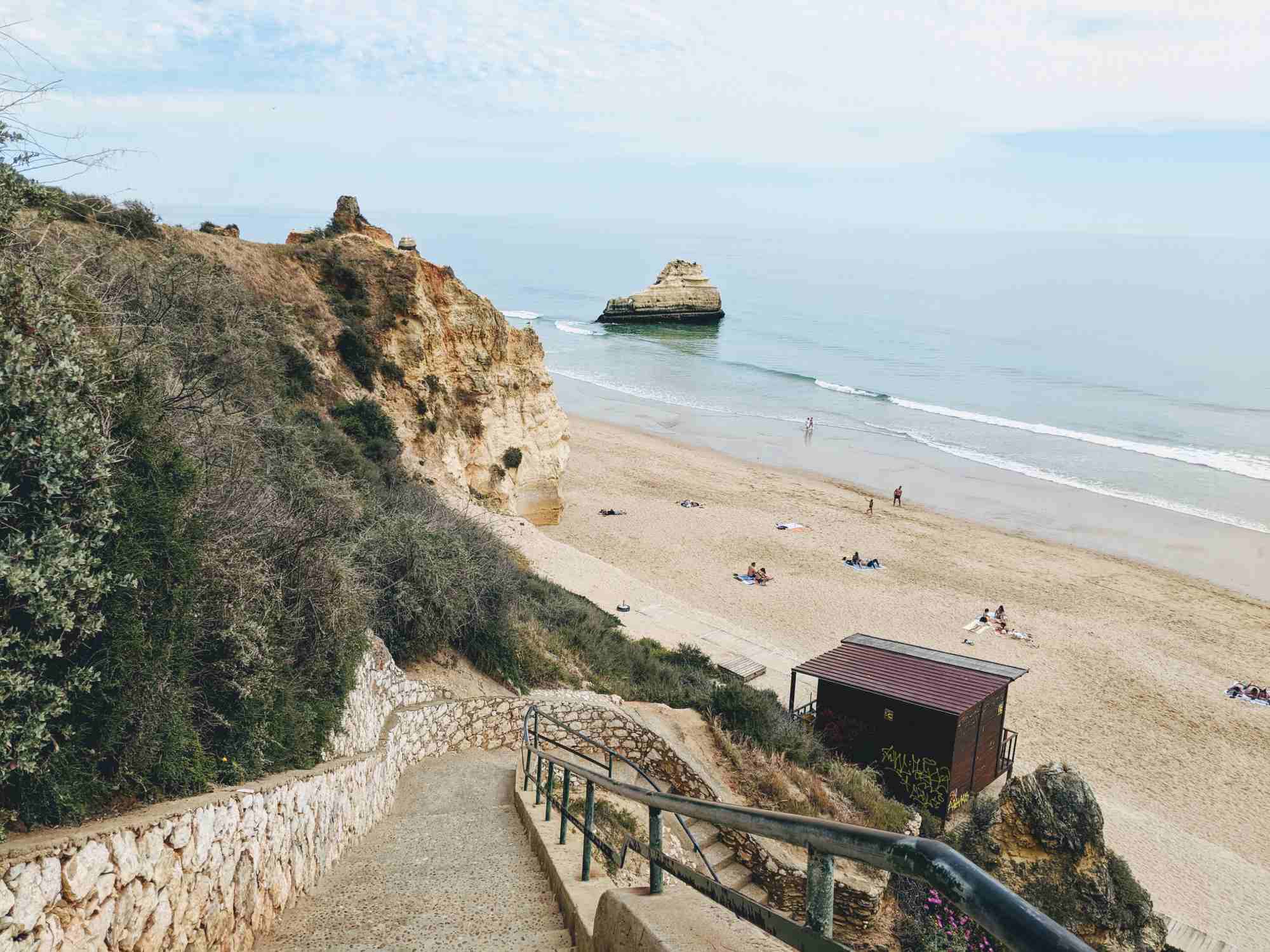 steps down to the beach at Praia da Rocha